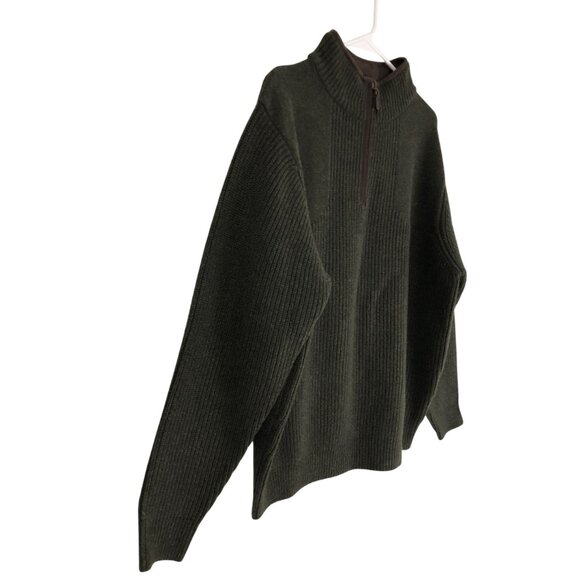 NWT L.L. Bean 100% LambsWool Sweater Size L-Reg Waterfowl Mens Olive Green - Picture 4 of 13
